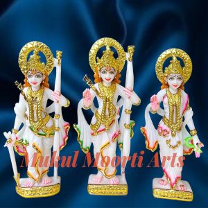 Carved Polished Marble RAM Darbar Statue, Color : Multicolor