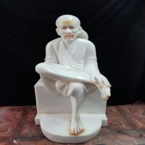 Polished Carved Marble Sai Baba Statue, Color : White Standard