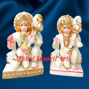 Sitting Marble Hanuman Statue