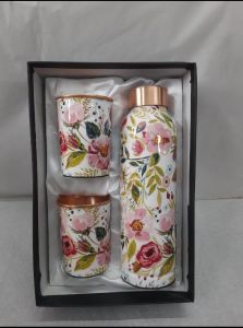 Aahil International Printed Copper Water Bottle Gift Set
