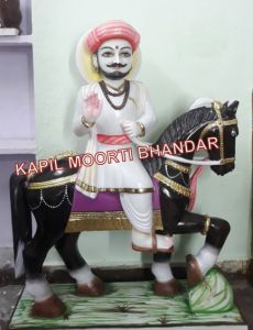 Polished Printed Sevalal Maharaj Human Statue, Color : Creamy