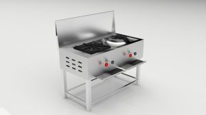 Chinese Indian Combi Two Burner Range
