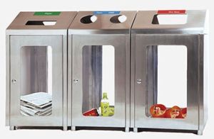 Stainless Steel Dustbin, Color : Slver