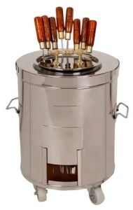 Stainless Steel Buffet Tandoor with 12 Seekhs