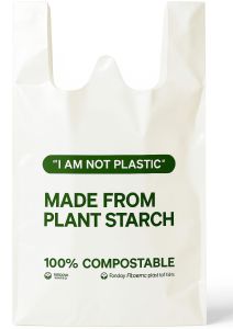 Biodegradable Compostable Carry Bag, Color : White, Light Green