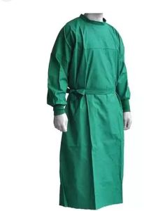 Cotton Green Surgical Gown One Size Fits Most for Medical Procedures