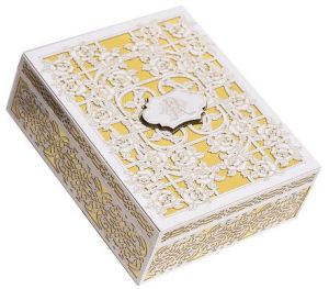 Elegant Ivory Laser-Cut Wedding Invitation Box