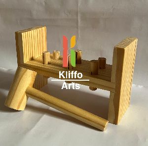Polished Wooden Hammer PEG Pounding Bench Toy For School