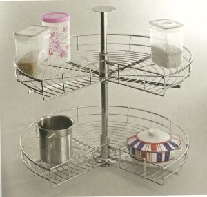 Stainless Steel Corner Kitchen Storage Carousel Unit