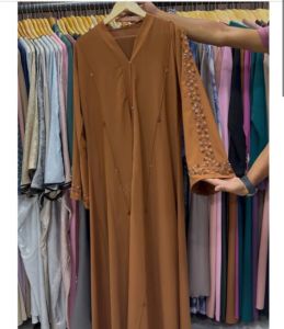 Islamic Abaya, Color : Nude Black Peach Gray 50 52 54 56 58