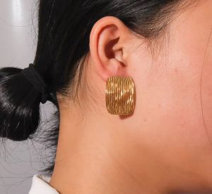 Polished Metal Womens Earrings, Color : Yellow