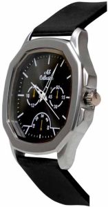 Silver Silicon Strap Men Analog Watch