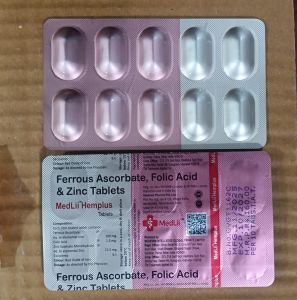 Ferrous Ascorbate Tablets, Brand Name : Medlii Hemplus for Clinic