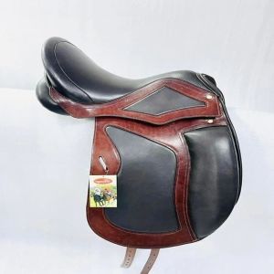 17.5 Inch Leather Dressage Saddle, Color : Brown Black