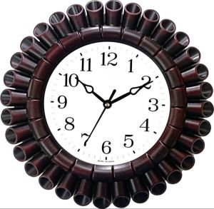 Home and Office Round Plastic Wall Clock Sapphire Series