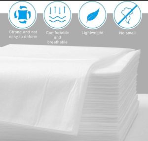 Plain Non Woven Disposable Bed Sheet, Color : White 31.5x72