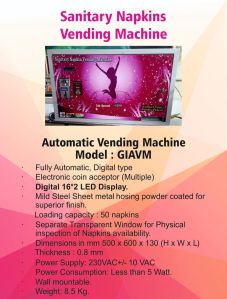 Automatic Sanitary Napkin Vending Machine, Color : Pink