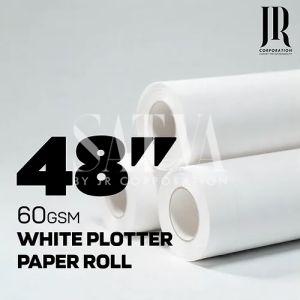 60 GSM 48 Inch White Plotter Paper Rolls