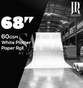 60 GSM 68 Inch White Plotter Paper Rolls