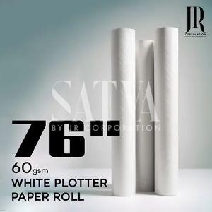 60 GSM 76 Inch White Plotter Paper Rolls