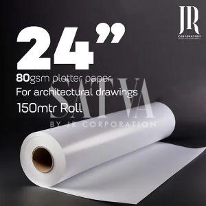 80 GSM 24 Inch 150 Meter Plotter Paper Rolls