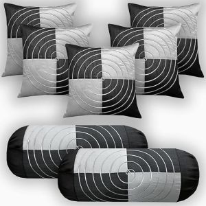 Leoaries Silk Black Cushion & Bolster Covers