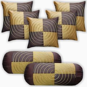 Leoaries Silk Brown Cushion & Bolster Covers