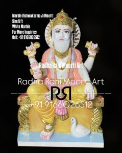 Plain Marble Vishwakarma Moorti (5 feet)