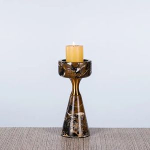 On The Spot (Small, Brown/gold) Marble Candle Holder