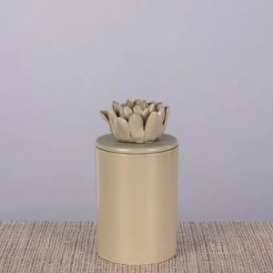 Waterlily Pond (Cream) Ceramic Scented Jar Candle