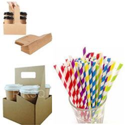 Plastic Cup Holders And Straws, Color : Assorted