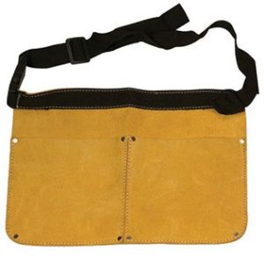 Split Leather Double Pocket Nail Pouch