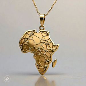 Africa Women Pendant, Color : Gold