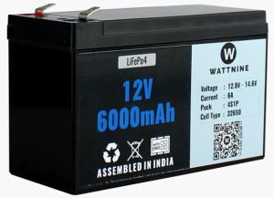 12V 6Ah Lithium(LiFePo4) Battery With Warranty