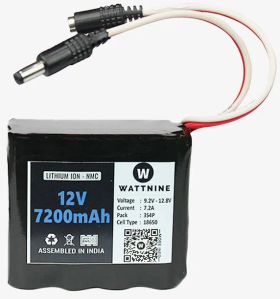 12v 7.2Ah Li-ion Battery Pack With 1 Year Warranty