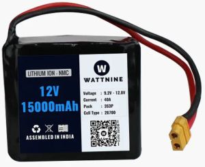 WATTNINE® 12V 15Ah Lithium (NMC) Battery With Warranty