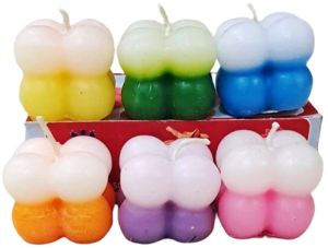 Double Colour Bubble Candles Pack Of 6 Piece