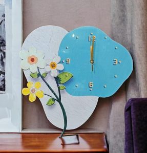 Flower Design Wooden Wall Clock