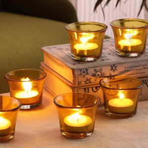 Multi Colour Glass Tea Light Holders