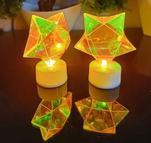 Rainbow Colour Star Design LED Candle