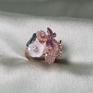 Anemone Rose Polish 92.5 Silver Ring