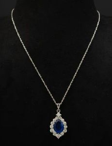 Tishya Tanzanite Silver Chain With Pendant