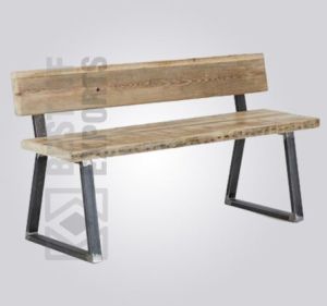 Industrial-grade Steel Wood Industrial Cafe Bench With Back