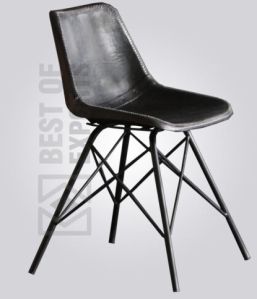 Leather Cross Base Dining Chair