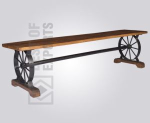 Metal Wheel Cafe Bench