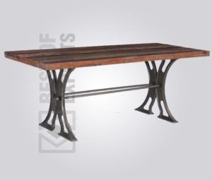 Reclaimed Wood Cast Iron Dining Table