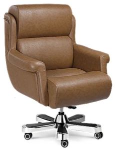 Brown Luxury Mid Back Director Office Chair With High Cushioning & Padded Seating