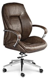 Ergonomic Brown Mid Back Director Chair With Cushioned Seating