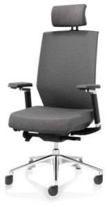 Ergonomic Mesh Upholstered Desk Chair In Grey With Knee Tilt & Seat Slider