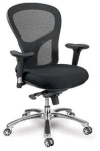 Ergonomic Mid Back Mesh Fabric Chair With Adjustable Arms & Synchro Knee Tilt Mechanism